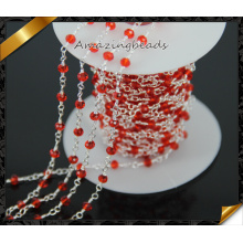 Fashion Rosary Chain, Rosary Bead Chain Wholesale, Wire Wrapped Beaded Chain (JD007)